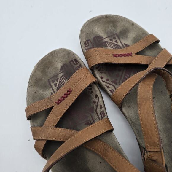 Merrell Sandals Womens 9 Shoes Brown Tan Cross Sugar Pome Granate Gladiator Tan - Picture 5 of 10